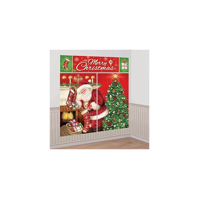 DECORATION MURALE PERE NOEL AVEC CHEMINEE DECORATION MURALE PERE NOEL AVEC CHEMINEE