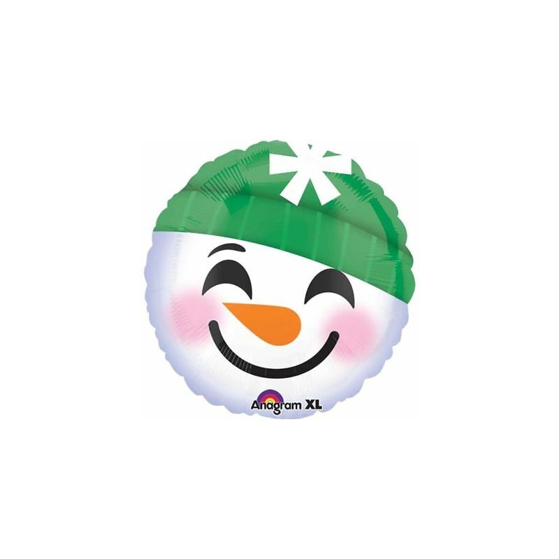 BALLON METALLIQUE ROND TETE DE BONHOMME DE NEIGE 43 CM BALLON METALLIQUE ROND TETE DE BONHOMME DE NEIGE 43 CM