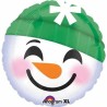 BALLON METALLIQUE ROND TETE DE BONHOMME DE NEIGE 43 CM