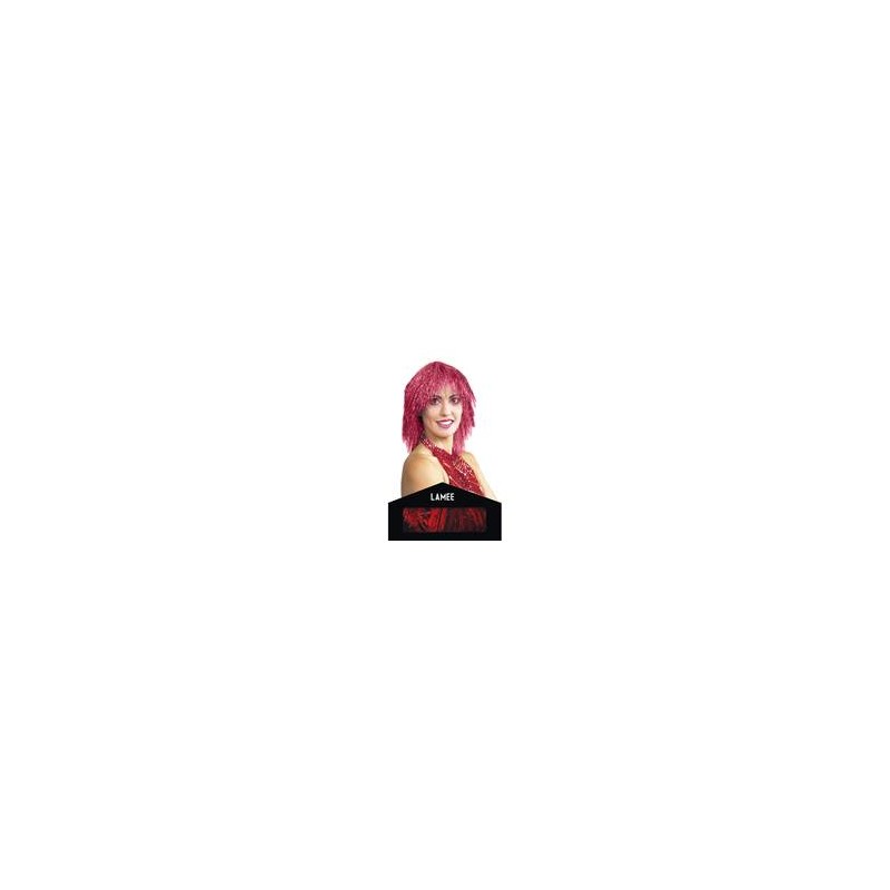 PERRUQUE LAMEE ROUGE PERRUQUE LAMEE ROUGE