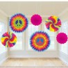 ROSACES DECORATIVES EN PAPIER MULTICOLORES
