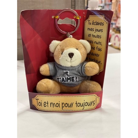 PORTE CLES OURS BRUN JE T'AIME