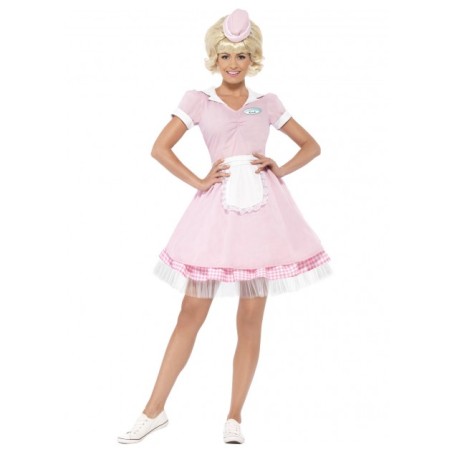 DEGUISEMENT SERVEUSE ROBE ROSE VICHY + TABLIER + CHAPEAU SUR SRRE TETE TAILLE M