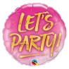 BALLON METALLIQUE ROND ROSE LET'S PARTY 46 CM