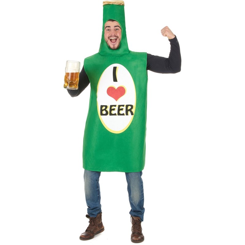 DEGUISEMENT BOUTEILLE DE BIERE I LOVE BEER TAILLE UNIQUE