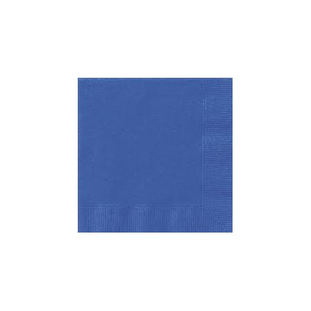 20 SERVIETTES PAPIER 2 PLIS BLEU 33 X 33 CM