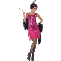DEGUISEMENT ROBE CHARLESTONE TAILLE M ROSE 