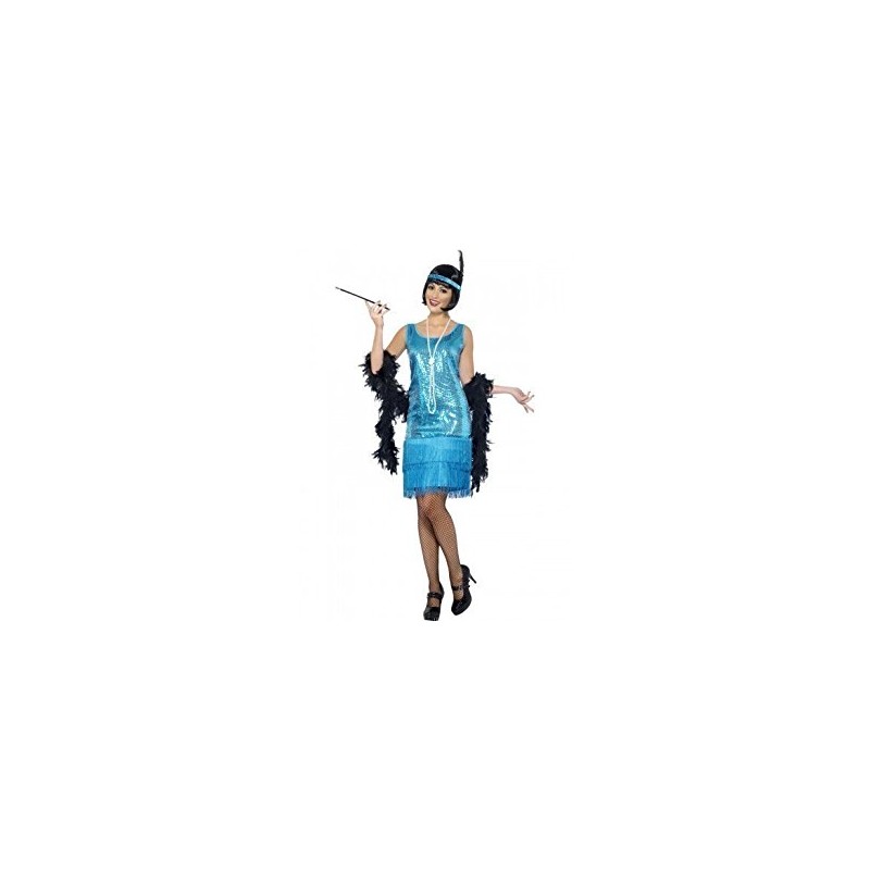 DEGUISEMENT ROBE CHARLESTONE BLEUE TAILLE M