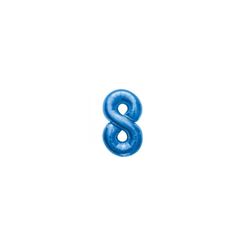 BALLON METALLIQUE CHIFFRE 8 BLEU 86 CM BALLON METALLIQUE CHIFFRE 8 BLEU 86 CM