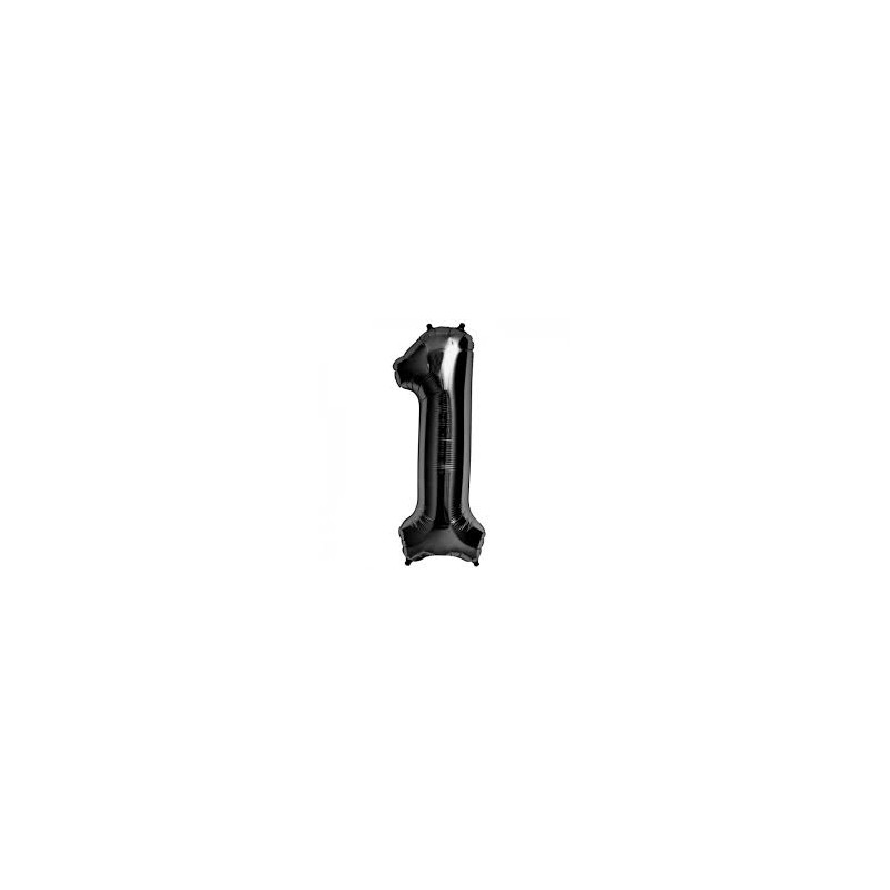 BALLON METALLIQUE CHIFFRE 1 NOIR 83 CM BALLON METALLIQUE CHIFFRE 1 NOIR 83 CM