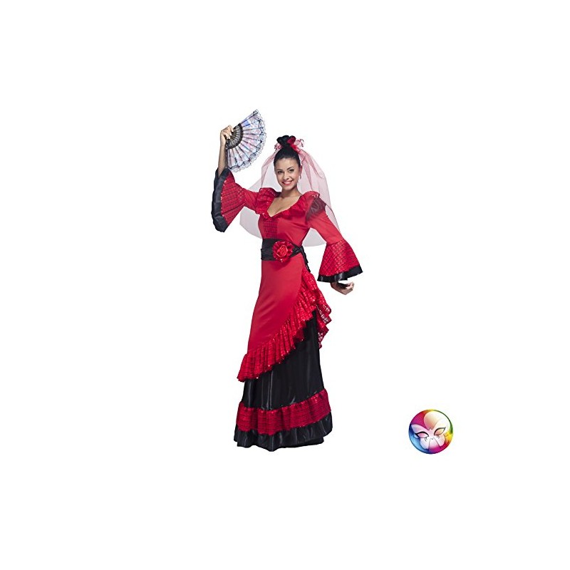DEGUISEMENT ROBE ESPAGNOLE ROUGE ET NOIRE CARMELITA TAILLE 42/44 DEGUISEMENT ROBE ESPAGNOLE ROUGE ET NOIRE CARMELITA TAILLE 42/44