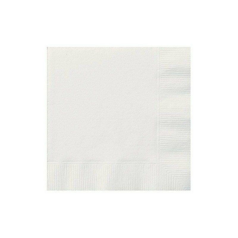 20 SERVIETTES PAPIER 2 PLIS BLANC 33 X 33 CM