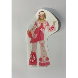 DEGUISEMENT HIPPY ROSE FLEURI TAILLE 42/44