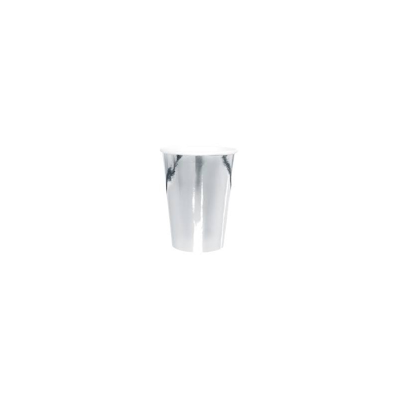 10 GOBELETS CARTON METALLIQUE ARGENT