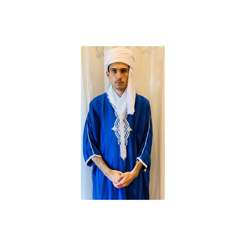 DEGUISEMENT ORIENTAL LUXE TAILLE XL TOGE BLEUE BRODE BLANC DEGUISEMENT ORIENTAL LUXE TAILLE XL TOGE BLEUE BRODE BLANC