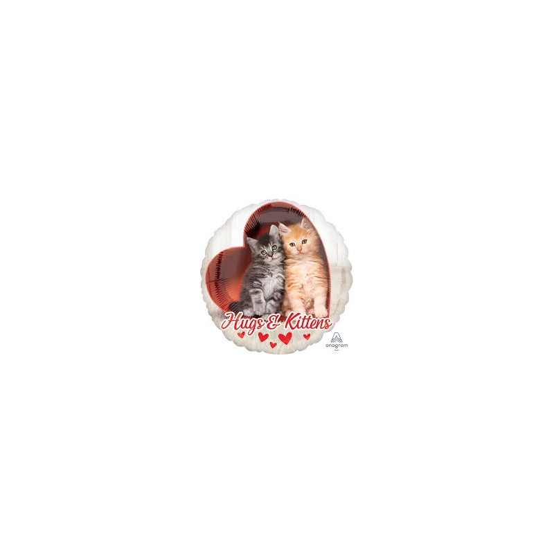 BALLON METALLIQUE ROND 2 CHATONS HUGS & KITTENS 43 CM BALLON METALLIQUE ROND 2 CHATONS HUGS & KITTENS 43 CM