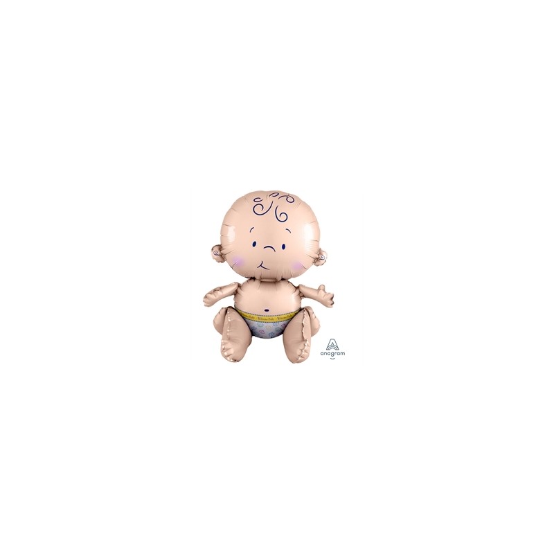 BALLON METALLIQUE A L'AIR BEBE ASSIS 33 X 38 CM