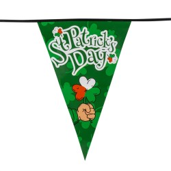 GUIRLANDE DE FANIONS GEANTS SAINT PATRICK LEPRECHAUN 8 METRES