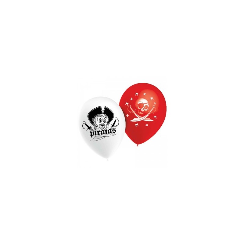 10 BALLONS LATEX PIRATE NOIR ROUGE BLANC BALLOONIA 11" 10 BALLONS LATEX PIRATE NOIR ROUGE BLANC BALLOONIA 11"