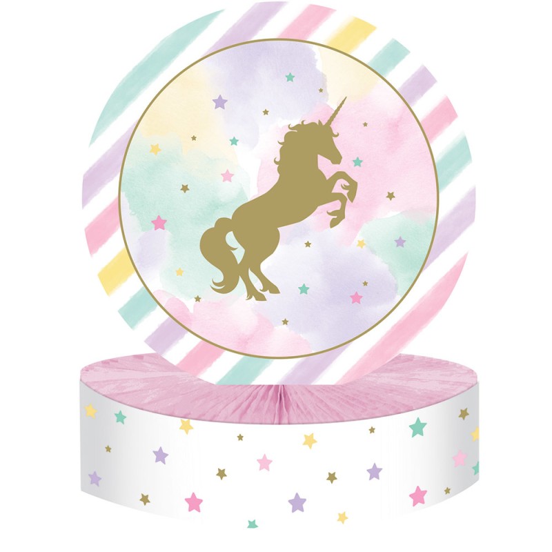 CENTRE DE TABLE EN PAPIER LICORNE PASTEL 22,8 X 30,4 CM CENTRE DE TABLE EN PAPIER LICORNE PASTEL 22,8 X 30,4 CM