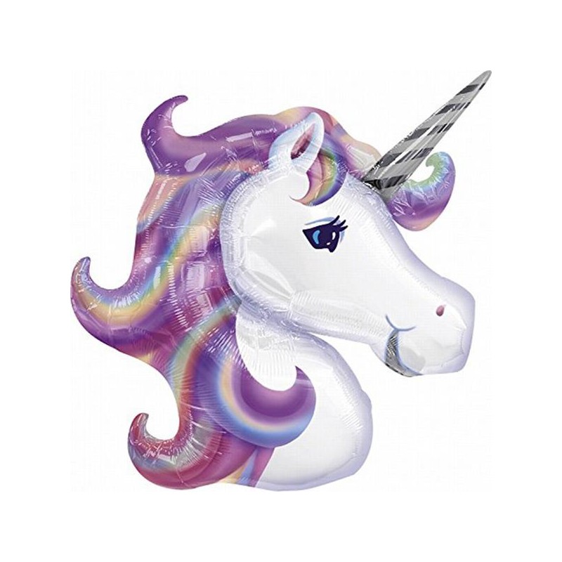 BALLON METALLIQUE TETE DE LICORNE PASTEL 84 X 74 CM BALLON METALLIQUE TETE DE LICORNE PASTEL 84 X 74 CM