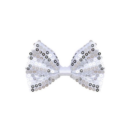 NOEUD PAPILLON PAILLETTE ARGENTE
