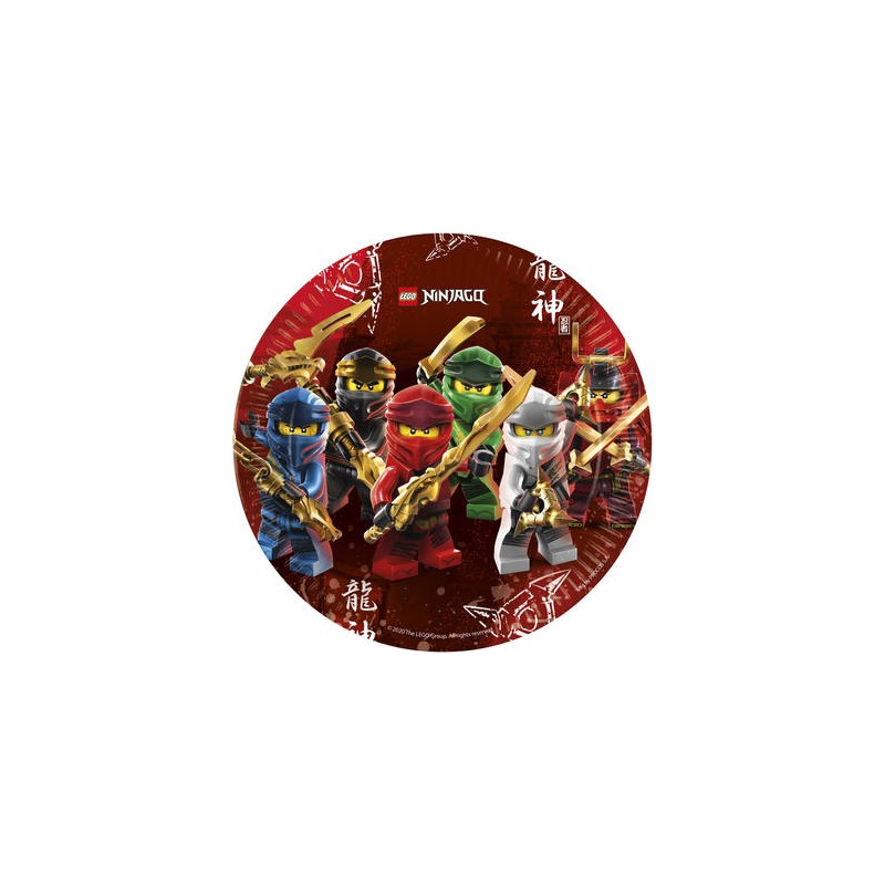 8 ASSIETTES RONDES EN CARTON LEGO NINJAGO 23 CM 8 ASSIETTES RONDES EN CARTON LEGO NINJAGO 23 CM