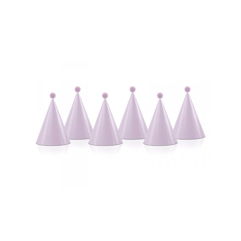 6 CHAPEAU POINTU ROSE CLAIR AVEC POMPOM 