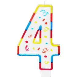 BOUGIE GEANTE MULTICOLORE CHIFFRE 4