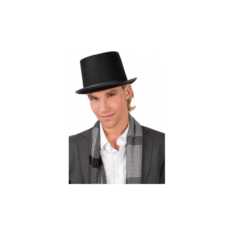 CHAPEAU HAUT DE FORME ROCAMBOLE FEUTRE NOIR CHAPEAU HAUT DE FORME ROCAMBOLE FEUTRE NOIR