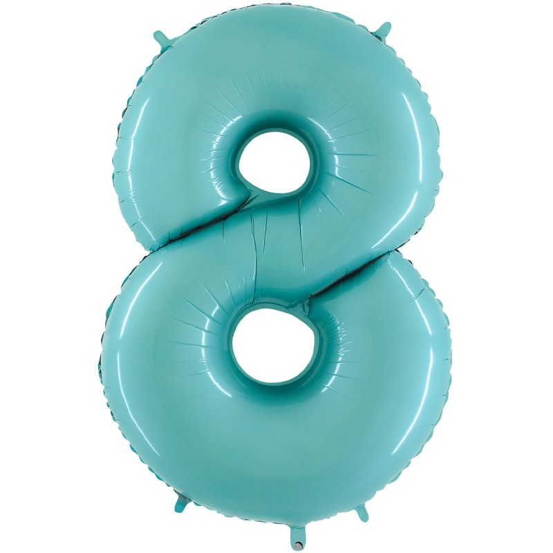 BALLON METALLIQUE CHIFFRE 8 BLEU CIEL 100 CM BALLON METALLIQUE CHIFFRE 8 BLEU CIEL 100 CM