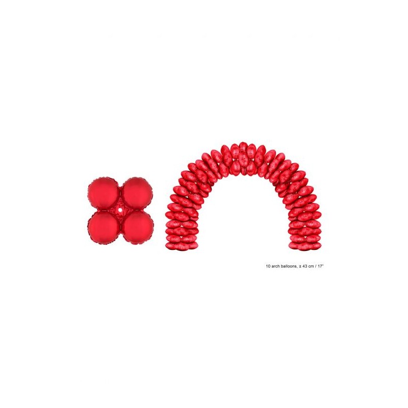 10 BALLONS MYLAR POUR ARCHE FORME 4 RONDS COLLES 42,5 X 42,5 CM ROUGE 10 BALLONS MYLAR POUR ARCHE FORME 4 RONDS COLLES 42,5 X 42,5 CM ROUGE