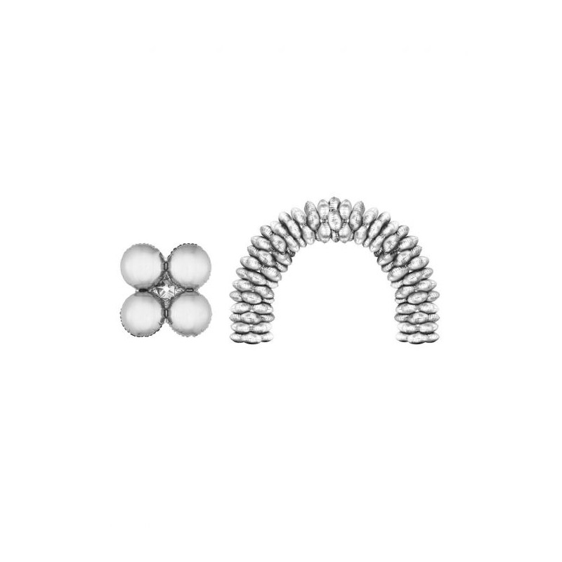 10 BALLONS MYLAR POUR ARCHE FORME 4 RONDS COLLES 42,5 X 42,5 CM ARGENT 10 BALLONS MYLAR POUR ARCHE FORME 4 RONDS COLLES 42,5 X 42,5 CM ARGENT