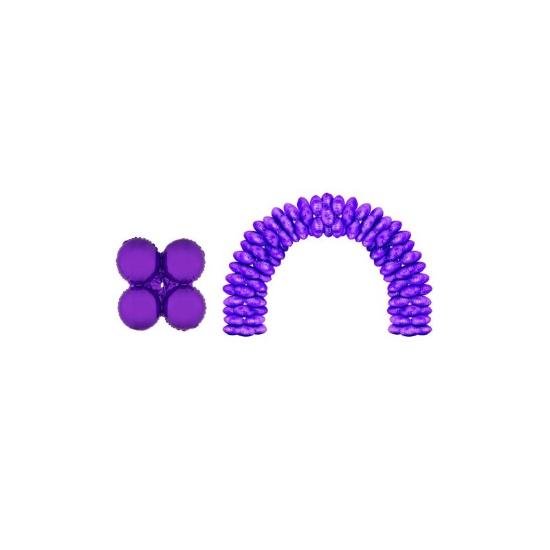 10 BALLONS MYLAR POUR ARCHE FORME 4 RONDS COLLES 42,5 X 42,5 CM VIOLET