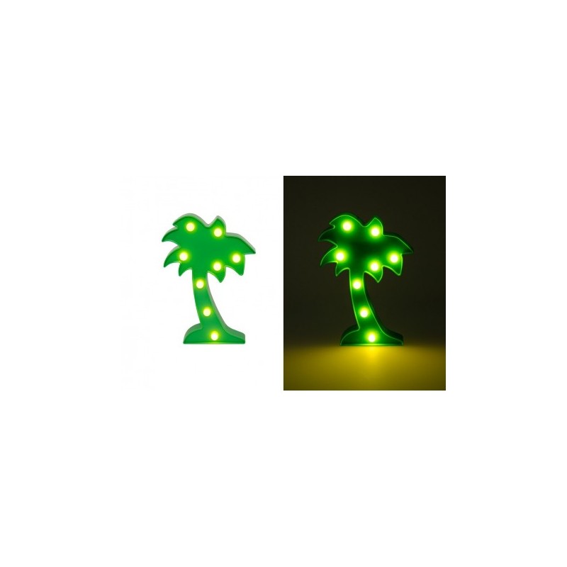 DECORATION PALMIER VERT AVEC 8 LEDS 25X16X3,5 CM DECORATION PALMIER VERT AVEC 8 LEDS 25X16X3,5 CM