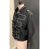 DEGUISEMENT VESTE CIRQUE DOMPTEUR OU STAR 80 NOIR ET ARGENT TAILLE M
