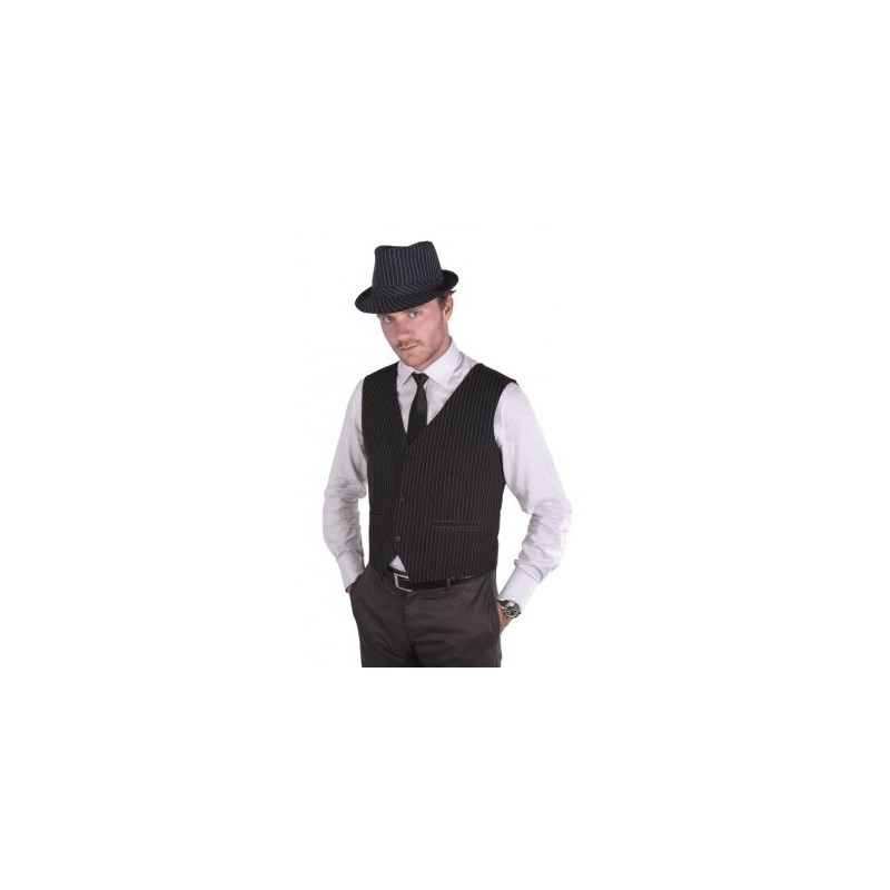 GILET NOIR AVEC RAYURES BLANCHES TAILLE L/XL GILET NOIR AVEC RAYURES BLANCHES TAILLE L/XL