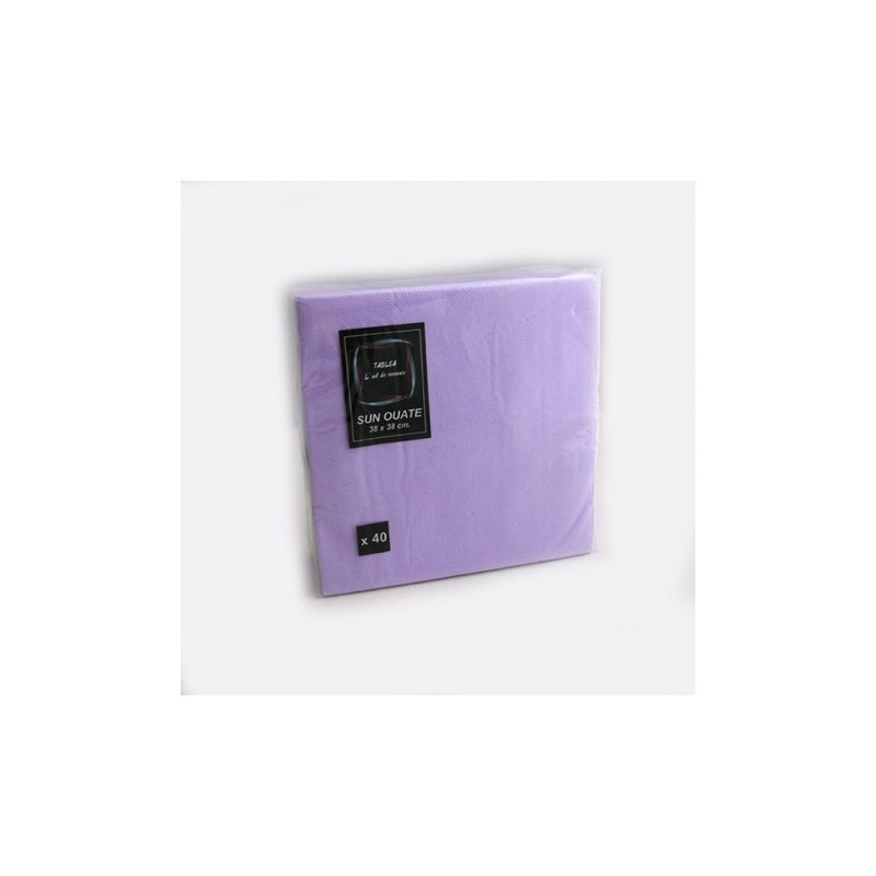 40 SERVIETTES SUN OUATE UNIE 38 X 38 CM LILAS 40 SERVIETTES SUN OUATE UNIE 38 X 38 CM LILAS