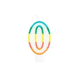 BOUGIE MULTICOLORE CHIFFRE 0