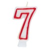 BOUGIE CHIFFRE 7 BLANC ET ROUGE
