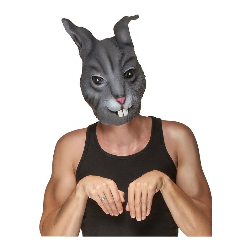 MASQUE LATEX LAPIN OU LIEVRE GRIS MASQUE LATEX LAPIN OU LIEVRE GRIS