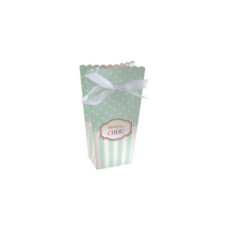 6 BOITES BABY SHOWER MONSIEUR CHOUX VERT MENTHE