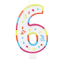 BOUGIE GEANTE MULTICOLORE CHIFFRE 6