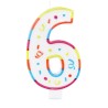 BOUGIE GEANTE MULTICOLORE CHIFFRE 6