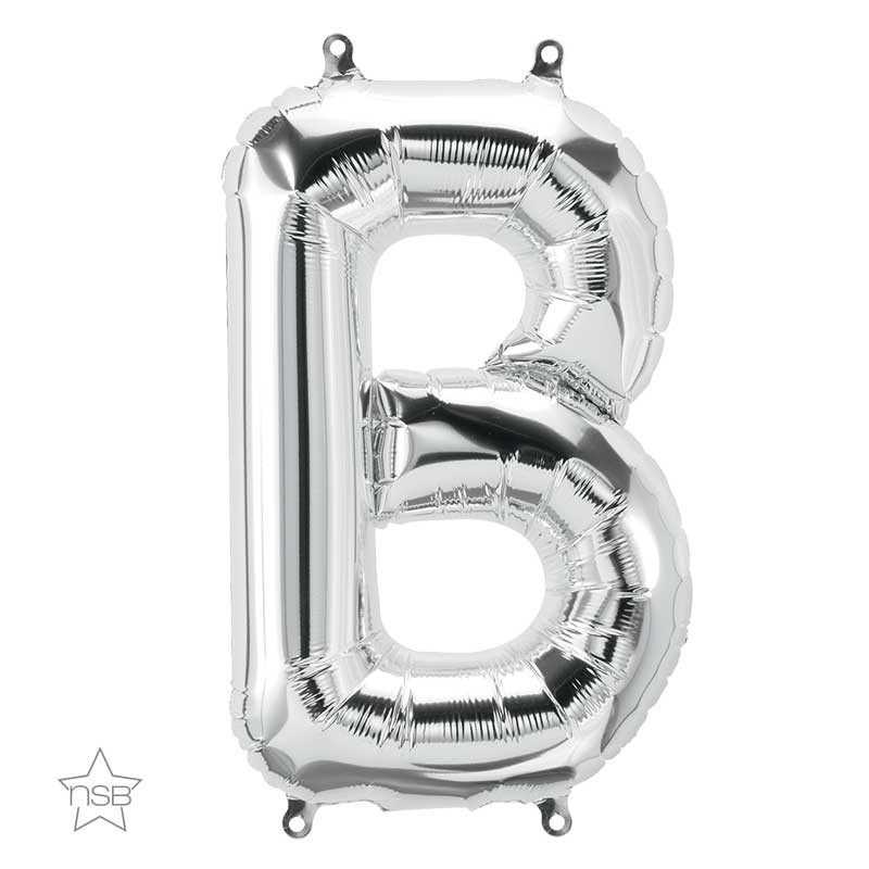 BALLON LETTRE METALLIQUE B ARGENT 40 CM BALLON LETTRE METALLIQUE B ARGENT 40 CM