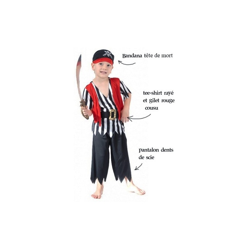 DEGUISEMENT PIRATE GARCON TAILLE 3-4 ANS 