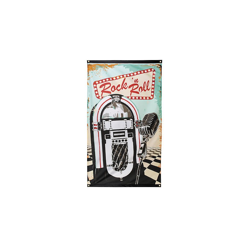 DRAPEAU ROCK N ROLL 90 X 150 CM DRAPEAU ROCK N ROLL 90 X 150 CM