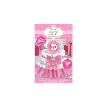 SET DE DECORATION DE GATEAU DE COUCHE FILLE 
