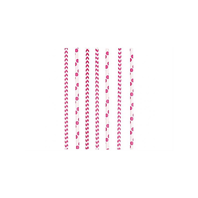 24 PAILLES EN PAPIER BLANCHE A POINT ROSE 24 PAILLES EN PAPIER BLANCHE A POINT ROSE