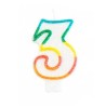 BOUGIE MULTICOLORE CHIFFRE 3